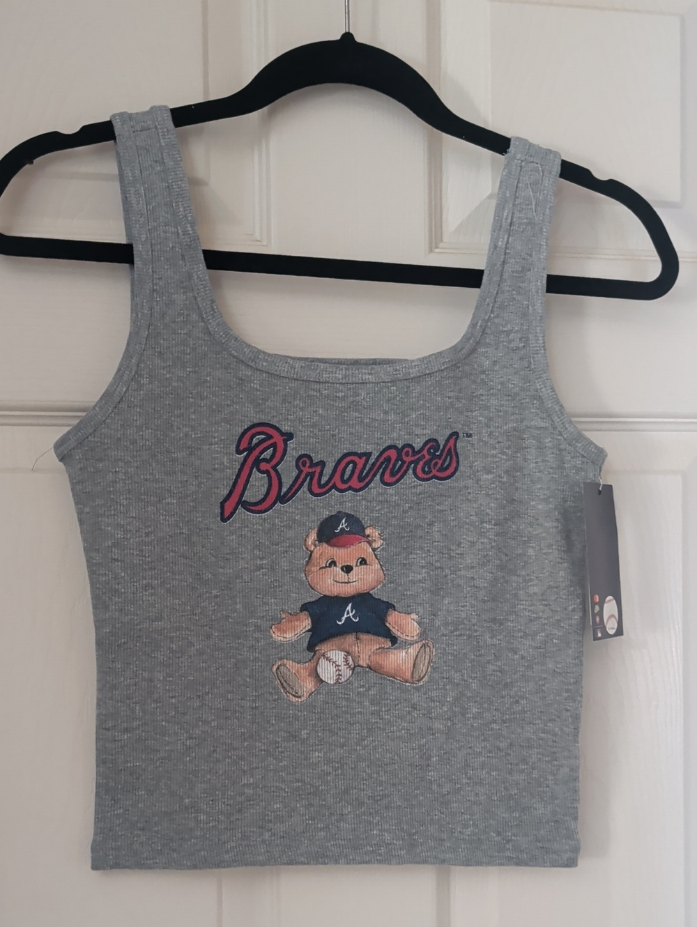 Atlanta Braves Tiny turnip Gray Tank Top with Teddy Graphic NWT